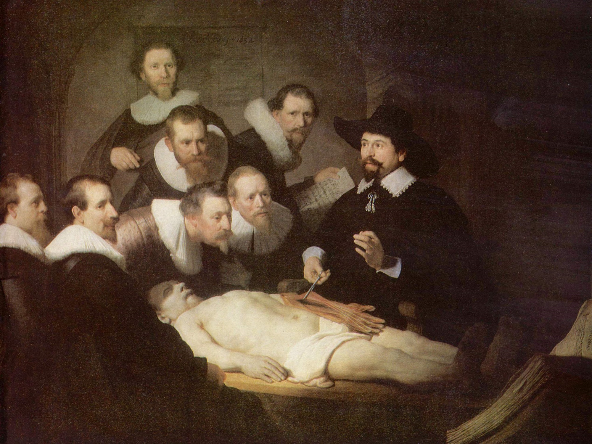 « La leçon d'anatomie du docteur Tulp », par Rembrandt en 1632. Mauritshuis, La Haye, Pays-Bas. © Wikimedia Commons, domaine public