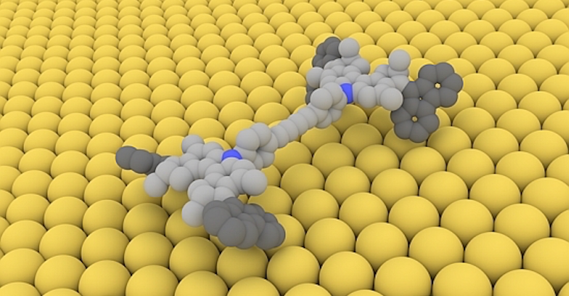 Le prix Nobel de chimie 2016 récompense les pionniers de la machine moléculaire, dont le Français Jean-Pierre Sauvage. Ici, une voiture moléculaire de seulement 4 x 2 nanomètres circulant sur une surface de cuivre ; ses roues sont entraînées électriquement. © Empa Switzerland