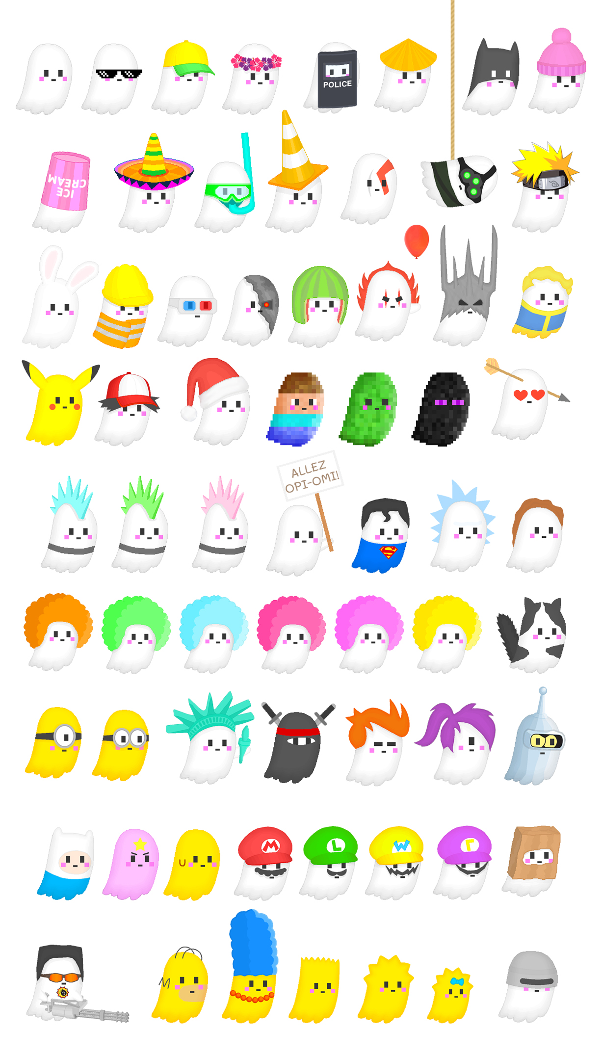 69 Cute Ghosts - Asset Pack 