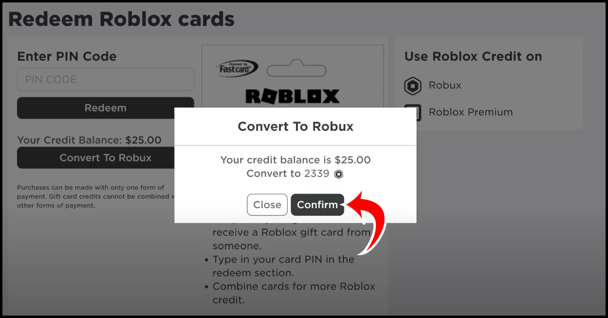 Convert roblox gift card to robux