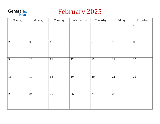 February 2025 Calendar (PDF Word Excel)