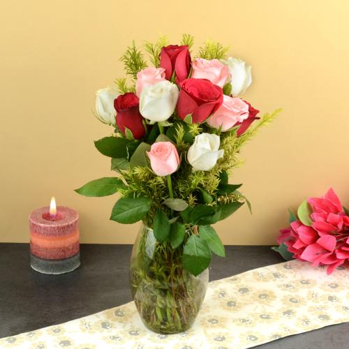 Mixed Roses in a Vase