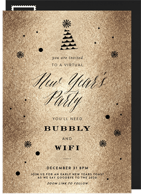 'Metallic Party Hat' Business Holiday Party Invitation