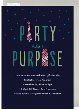 'Party With A Purpose' Business Holiday Party Invitation