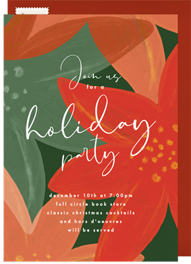 'Layered Poinsettias' Holiday Party Invitation