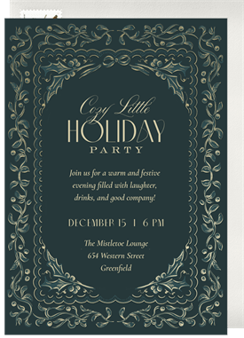 'Decorative Frame' Business Holiday Party Invitation