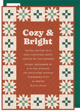 'Star Quilt' Holiday Party Invitation