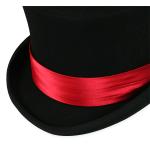  Victorian,Old West,Edwardian Mens Hats Red Satin Hat Bands |Antique, Vintage, Old Fashioned, Wedding, Theatrical, Reenacting Costume | Gifts for Him,Dickens