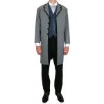  Victorian,Old West,Edwardian Mens Coats Gray Cotton Blend Solid Frock Coats,Matched Separates |Antique, Vintage, Old Fashioned, Wedding, Theatrical, Reenacting Costume | Dickens