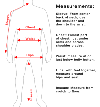 Mens Sizing Guide