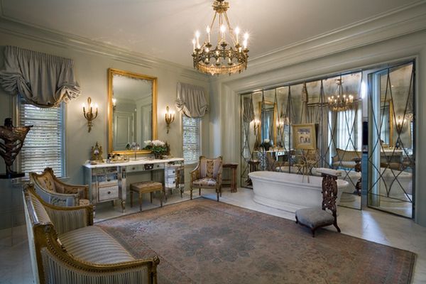 Example of a large transitional gender neutral carpeted dressing room design