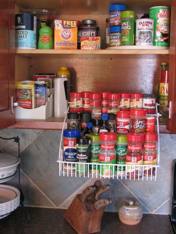 Rattanand wire baskets for kitchen organization