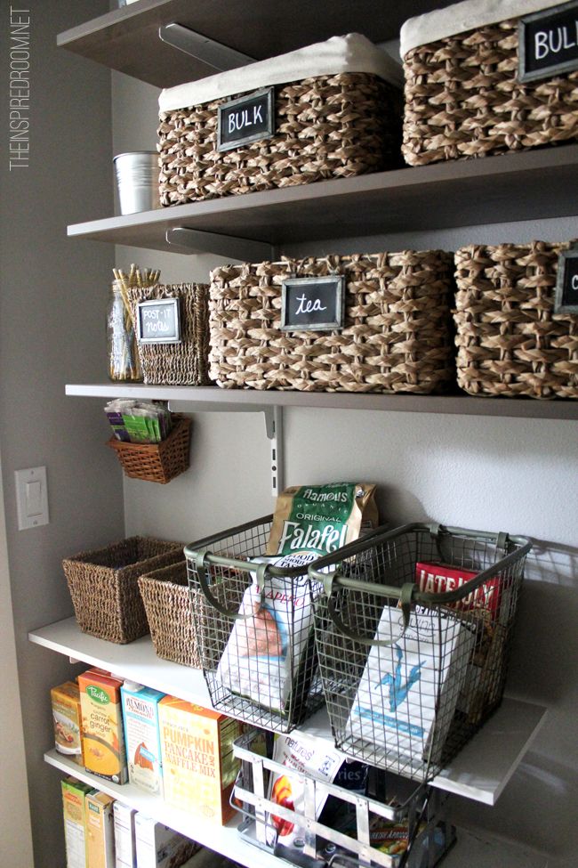 Rattanand wire baskets for kitchen organization