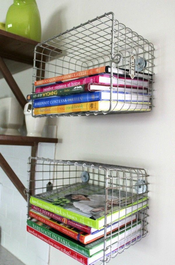 Rattanand wire baskets for kitchen organization