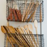 Rattanand wire baskets for kitchen organization