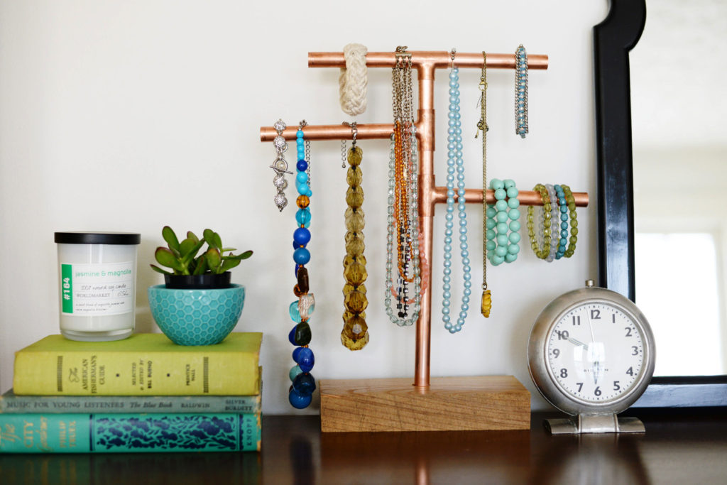 copper pipe jewelry stand DIY