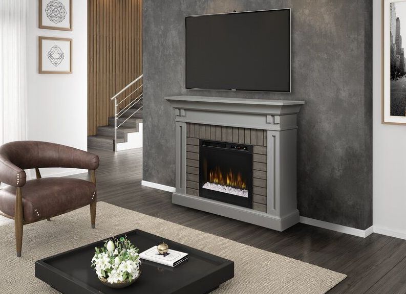 Alpine Mantel and Electric LED Fireplace