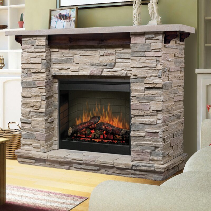 Alpine Mantel and Electric LED Fireplace