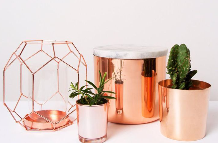 Copper home decor accessories