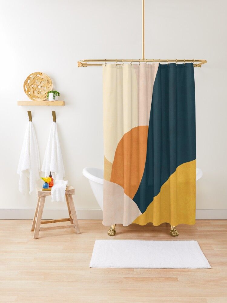 mid century shower curtain