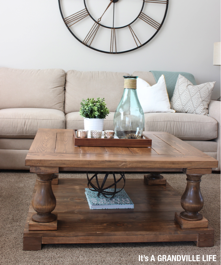 DIY farmhouse herringbone coffee table