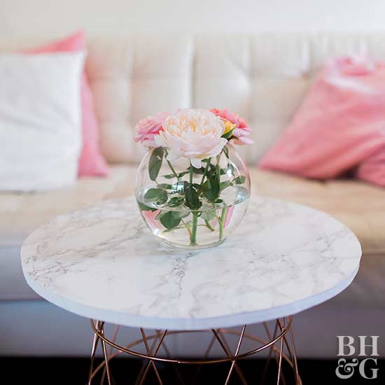 DIY farmhouse herringbone coffee table