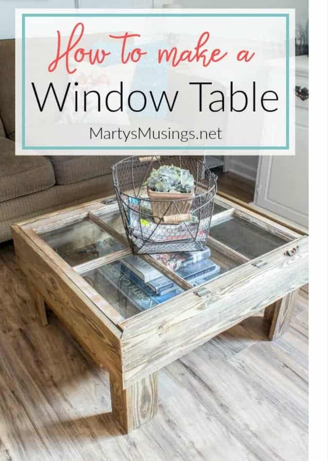 DIY farmhouse herringbone coffee table