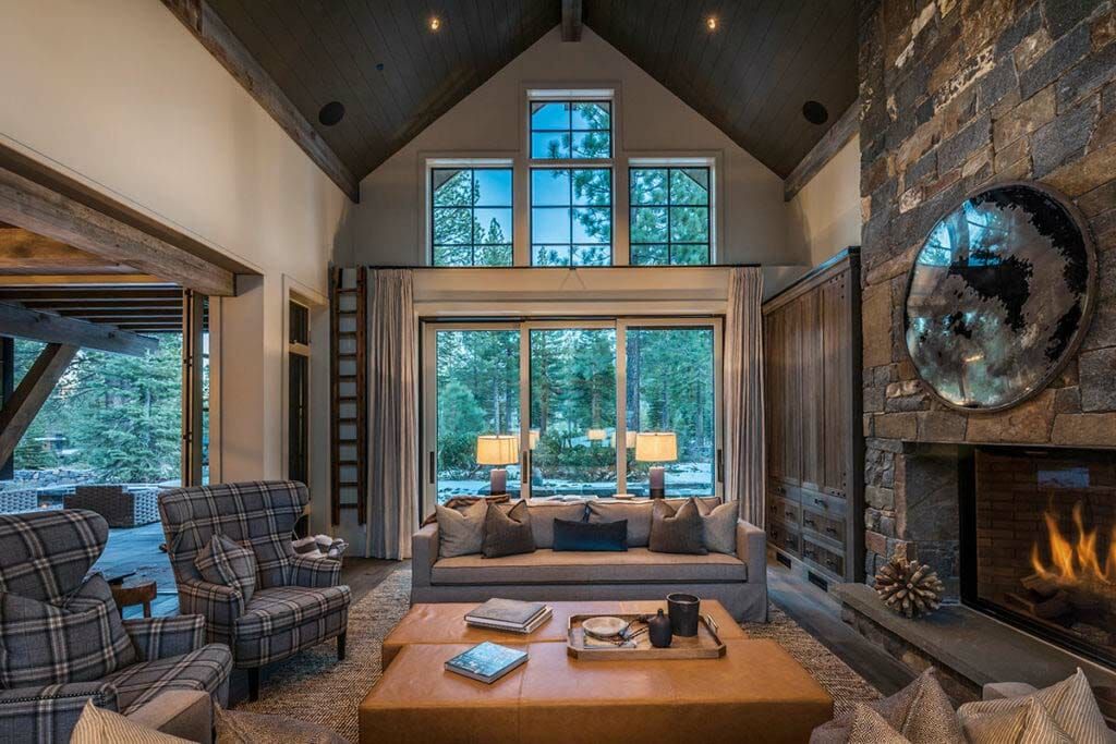 Dreamy rustic cabin interior design living room