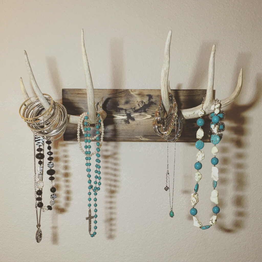 Rustic Antler Jewelry and Necklace Holder