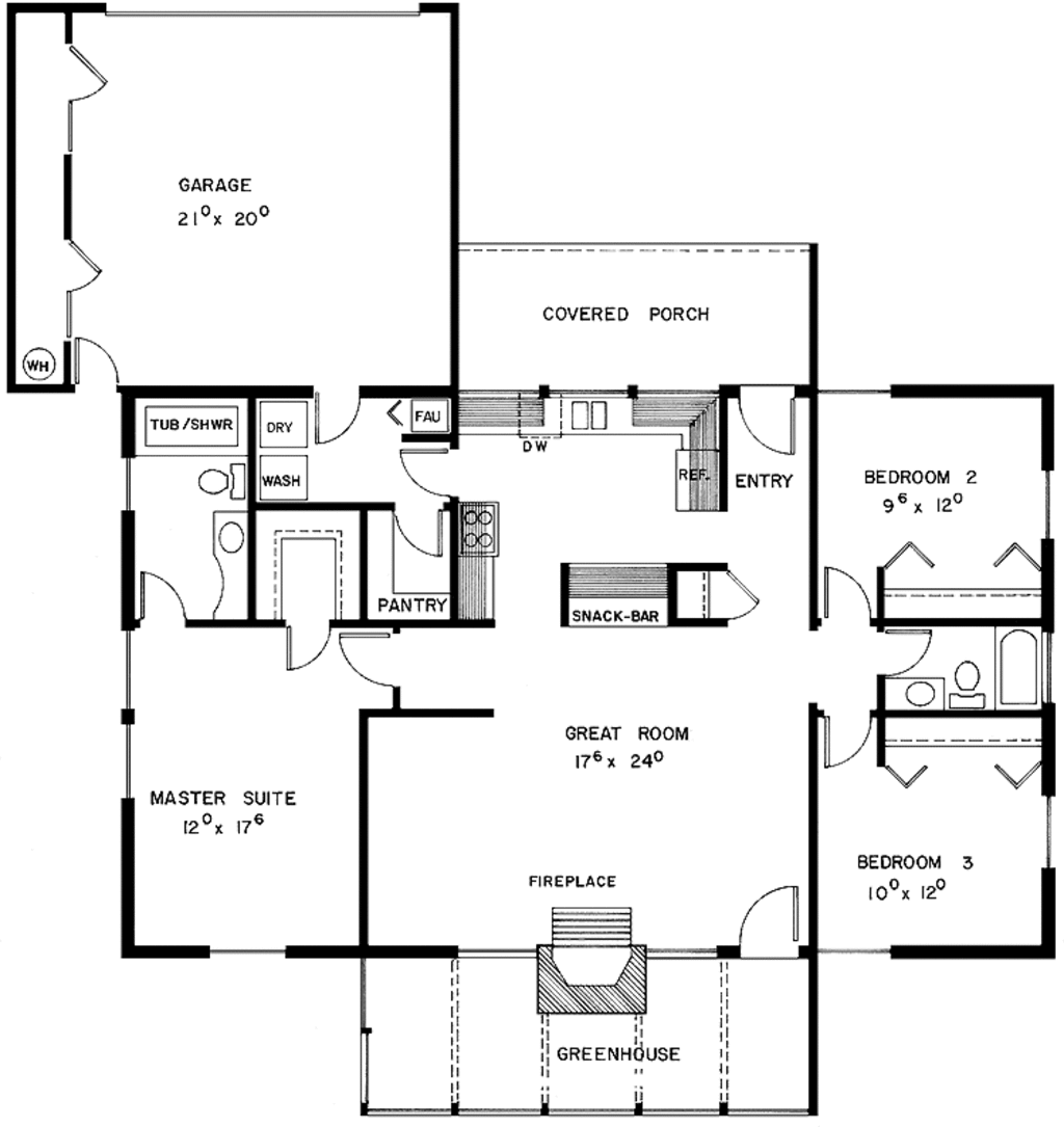 Country Style House Plan - 3 Beds 2 Baths 1581 Sq/Ft Plan #60-962 ...