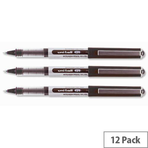 Uni-ball Eye UB157 Black Rollerball Pen UB157BLK Pack 12 - Hunt Office UK