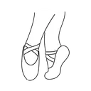 Free White Line Feet In Ballet Slippers Illustration Ballet Dancer 아이콘