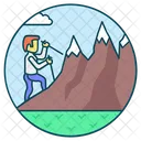 Mountain Climbing Exploring Adventure Icon