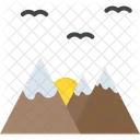 Hiking Hills Mountains Icon