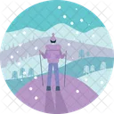 Hiking Winter Outdoor Icon