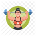 Strong Woman Fitness Weightlifter Icon