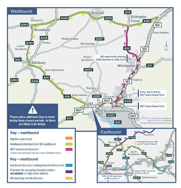 M27 traffic latest: M27 CLOSED with 58 MILE diversion causing travel ...