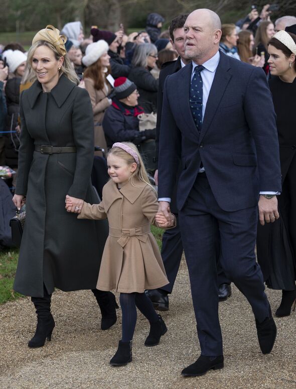 Mike and Zara pictured with their youngest daughter Lena, six