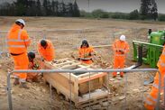 archaeology roman coffin a47 cambridgeshire