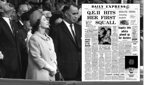 Her Majesty launching the 'Queen Elizabeth II' at Clydebank