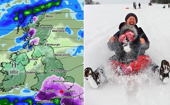 uk weather maps snow forecast