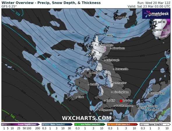 UK weather maps show Britain hammered with 213 hours of non-stop snow ...