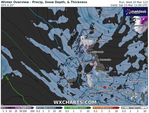 UK weather maps show Britain hammered with 213 hours of non-stop snow ...