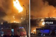 russia fire store grozny