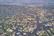 Africa village on lake benin ganvie