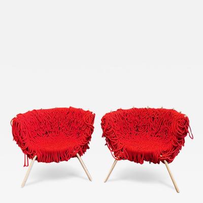 Fernando and Humberto Campana Pair of Vermelha Chairs in Red