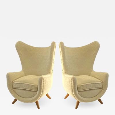 Jean Roy re Jean Royere documented genuine pair of model Elephanteau chairs