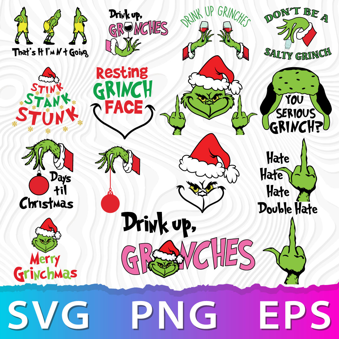 Grinch Middle Finger Svg Grinch Png Grinch Svg For Cricut Merry ...