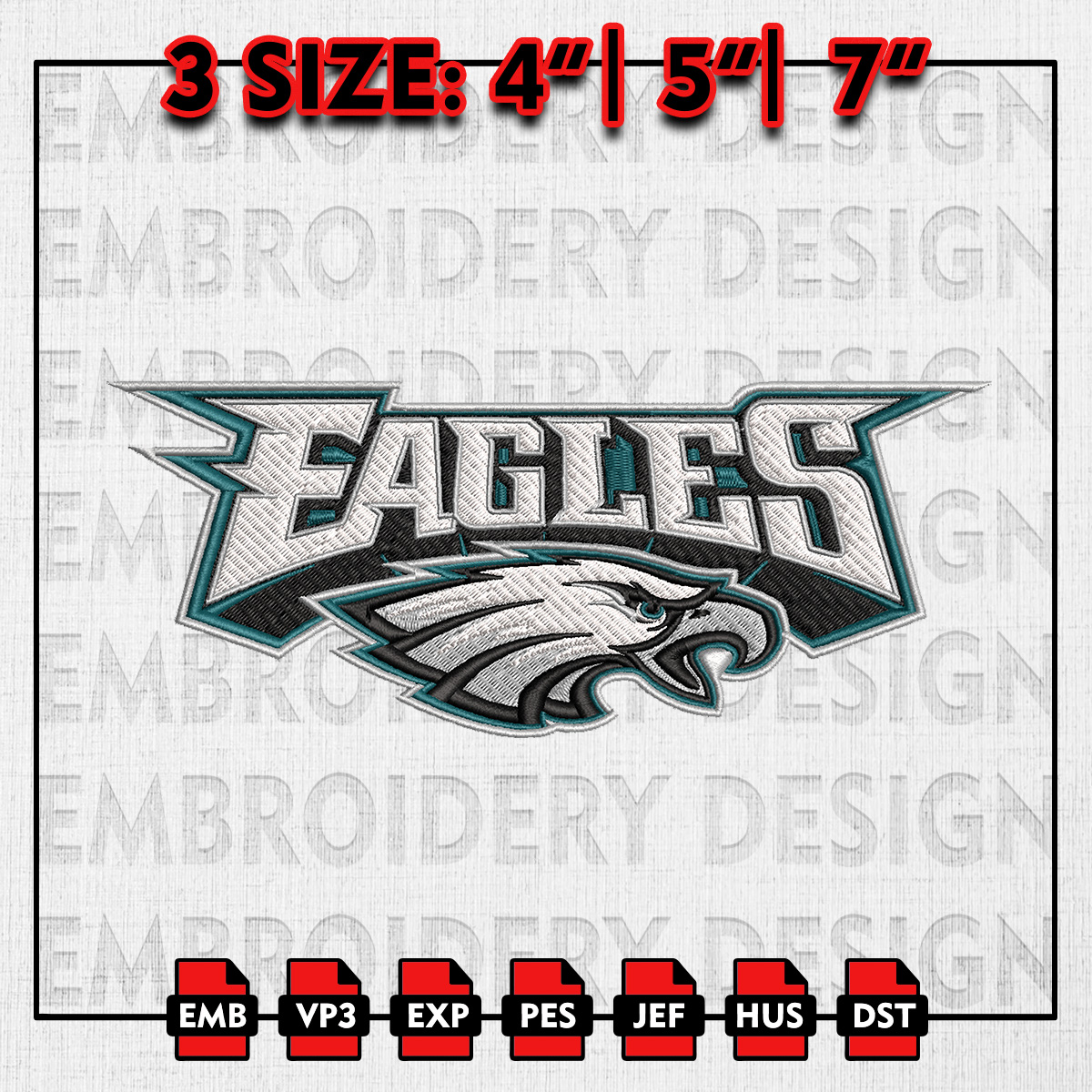 NFL Eagles Embroidery Design, NFL Team, NFL Philadelphia Eag - Inspire ...