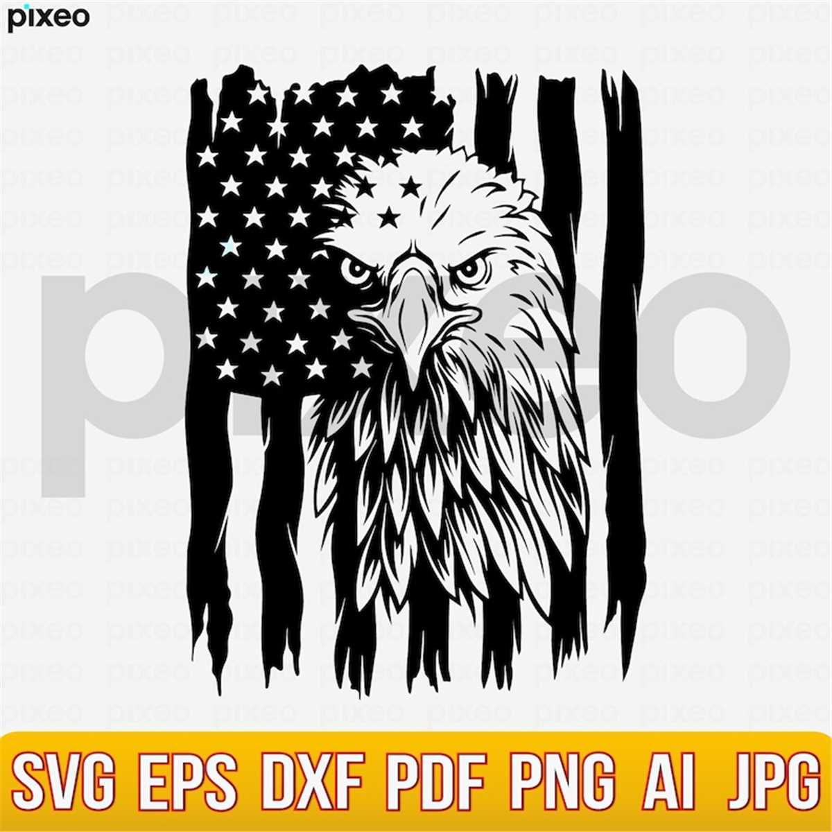 Eagle With American Flag Svg, American Flag Svg, Eagle Svg, - Inspire ...